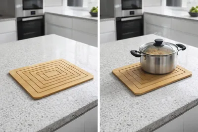 תחתית עץ במבוק לסיר חם 20 ס"מ