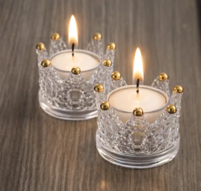 פמוטים לנרות זוג דגם "כתר " 7.5 ס"מ