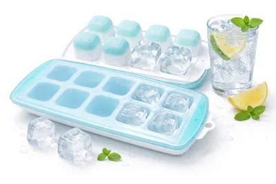 מגש קרח משולב סיליקון כולל מכסה 10 שקעים 4*4*3.5