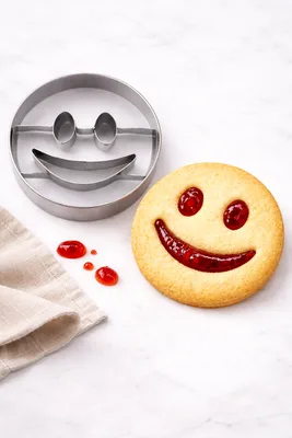 קורצן עוגיות סמיילי לעוגיות ריבה סנדוויץ 7ס"מ