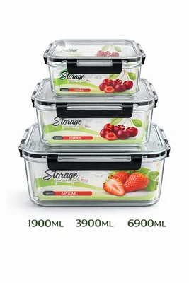 סט קופסאות מרובעות אקריל מידות גודולות ארוז 3 יח