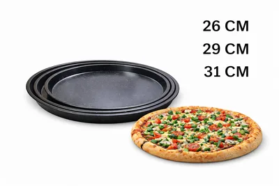 סט מגש אפיה עגול לפיצה 3 יח 26*29*31 ס"מ