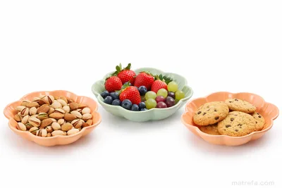 זוג קערות/צלוחיות דגם פרח פלסטיק 22 ס"מ