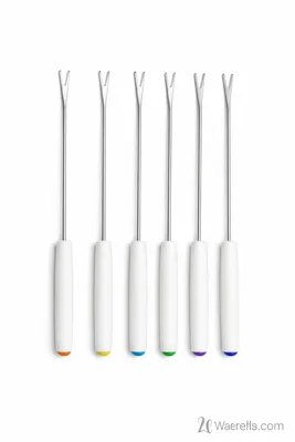 מקלות פונדו מארז 6 יח ידיות פלאסט לבנות 25 ס"מ