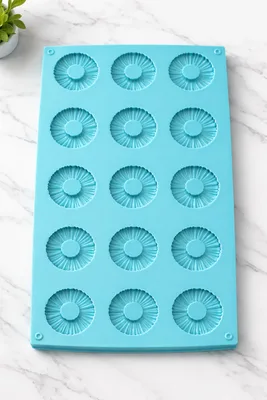 תבנית סיליקון עיגולים עם שקע מעוצב "מנדרין" 15 שקעים