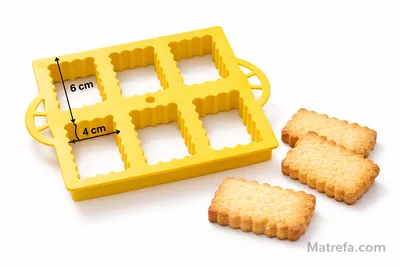 שבלונה /קורצן מלבנים לעוגיות 6 שקים 6*4 ס"מ