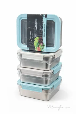 קופסאות נירוסטה 2.5 ליטר אטומות מארז 4 יח