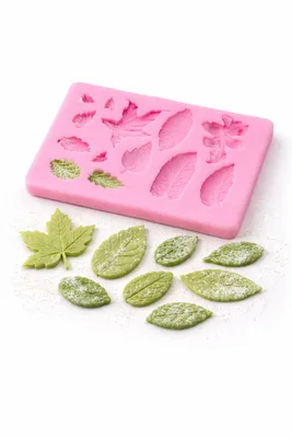 שבלונה יציקת סיליקון עלים 5 שקעים