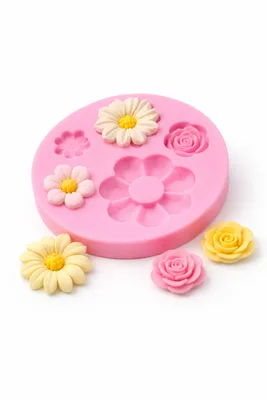שבלונה יציקת סיליקון פרחים 5 שקעים