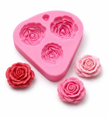 שבלונה יציקת סיליקון שושנים 4 שקעים