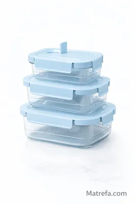 סט זכוכית טריו מלבני בשלושה גדלים לחימום במיקרוגל