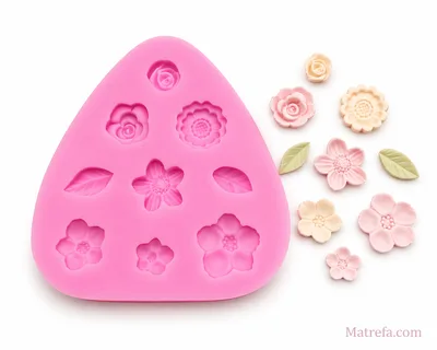 שבלונה יציקת סיליקון פרחים 9 שקעים