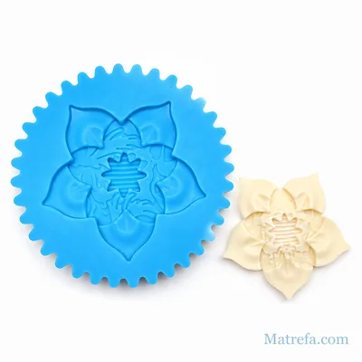 שבלונה יציקת סיליקון פרח 6.5 ס"מ