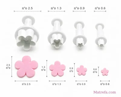 סט קורצנים מיני פרחים קפיץ פרח ב4 גדלים