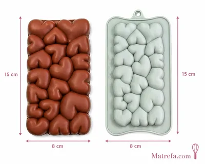 סיליקון שבלונה שוקולד דגם לבבות 15*8 ס"מ