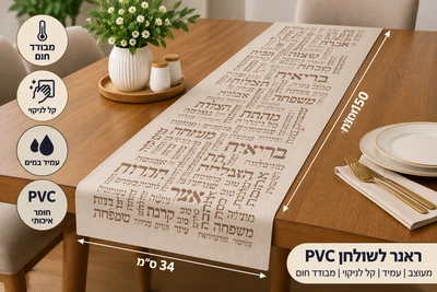 ראנר פי 1.5וי סי מעוצב חסין חום *34 ס"מ "ברכות"