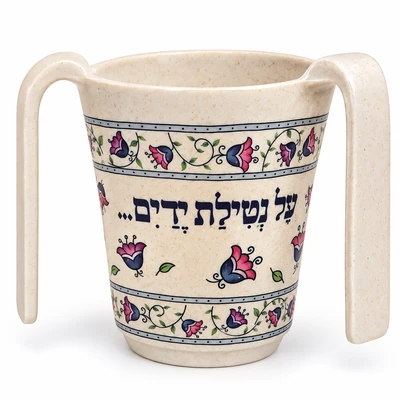 נטלה מעוצבת מלמין דגם פרחים "על נטילת ידים"