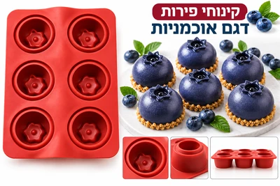 תבנית סיליקון פירות אוכמניות 6 שקעים 6*4.5 ס"מ