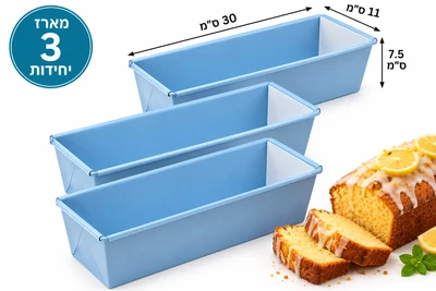 תבנית מלבנית אינגליש מארז 3 יח "דגם אביב"